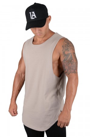 Beige Young LA 308 Muscle Tanks NZ | 9362015-AF