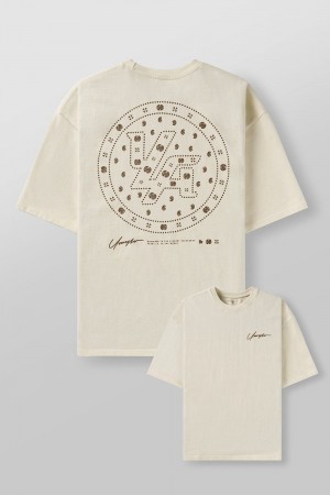 Beige Young LA 4111 - Bandana Heavyweight Tees NZ | 8709215-KO