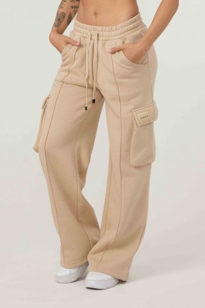 Beige Young LA W216 - Cargo Fleece Joggers NZ | 4916035-JM