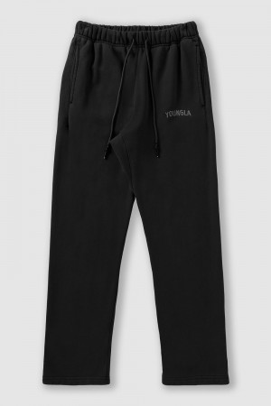 Black Young LA 2078 - Minimal No Cuff Joggers NZ | 6745981-DE