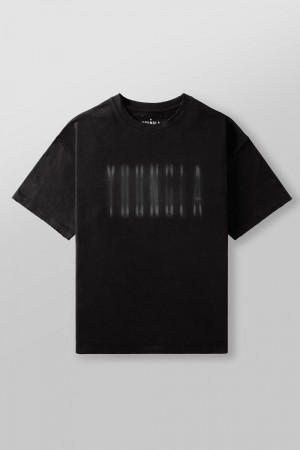 Black Young LA 4075 - Blurry Heavyweight Tee NZ | 9065842-GU