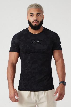 Black Young LA 437 Digital Compression Tees NZ | 5601984-VC