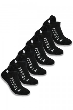 Black Young LA 710 Performance Ankle Socks 3-Pack NZ | 3029157-BG