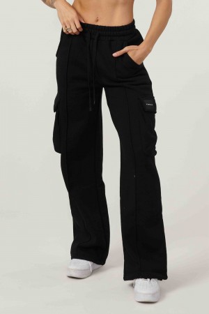 Black Young LA W216 - Cargo Fleece Joggers NZ | 0653291-QJ