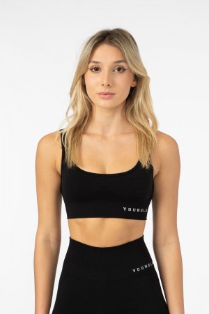 Black Young LA W308 Seamless Sports Bra NZ | 1824593-WI