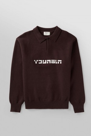 Brown Young LA 508 - Knitted Polo Longsleeves NZ | 6538791-OG