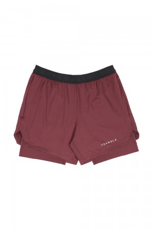 Burgundy Young LA 129 Trilogy Compression Shorts NZ | 5307418-BF