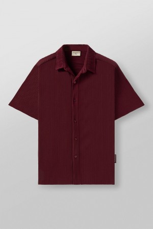 Burgundy Young LA 448 - Pleated Festival Shirts NZ | 0428756-FT