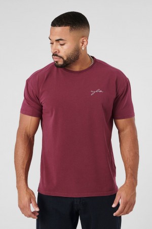 Burgundy Young LA 466 Tailored Tees NZ | 3769120-FY