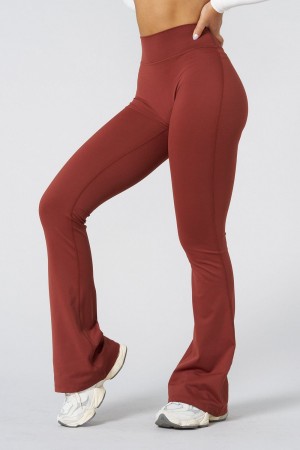 Burgundy Young LA W227 - Curve Flare Leggings NZ | 2584901-EZ