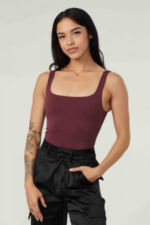 Burgundy Young LA W307 - Snatched Bodysuit NZ | 3560274-IQ