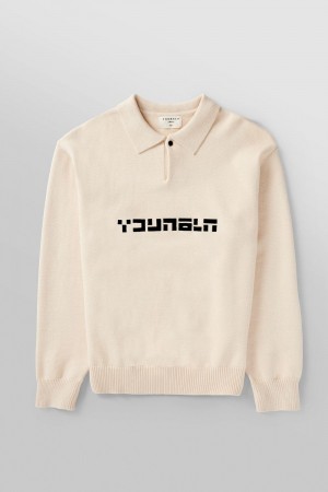 Cream Young LA 508 - Knitted Polo Longsleeves NZ | 4983052-JD