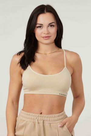 Cream Young LA W316 Ribbed Sports Bra NZ | 0746189-IQ