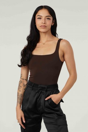 Dark Brown Young LA W307 - Snatched Bodysuit NZ | 4905178-DX