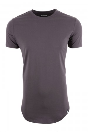 Dark Grey Young LA 402 Perfect Tee - Scallop Bottom NZ | 2861345-RE