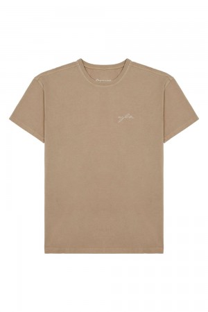 Khaki Young LA 466 Tailored Tees NZ | 9108362-NF