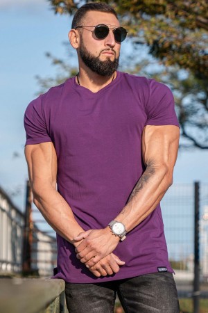 Purple Young LA 411 Perfect Tee - Straight Bottom NZ | 4671039-CV