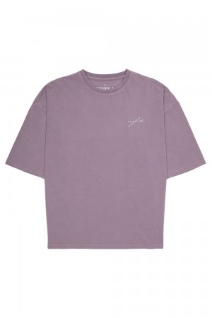 Purple Young LA 464 Skyline Super Sized Tees NZ | 4136807-TM