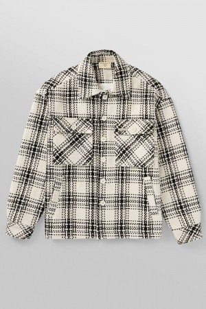 White Black Young LA 519 - Woven Flannel Jackets NZ | 9275610-DF