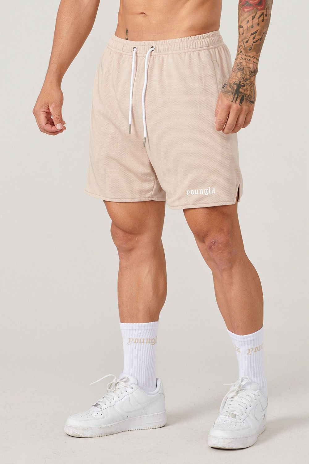 Beige Young LA 134 Game-Time Shorts & Socks Set NZ | 1506379-PM