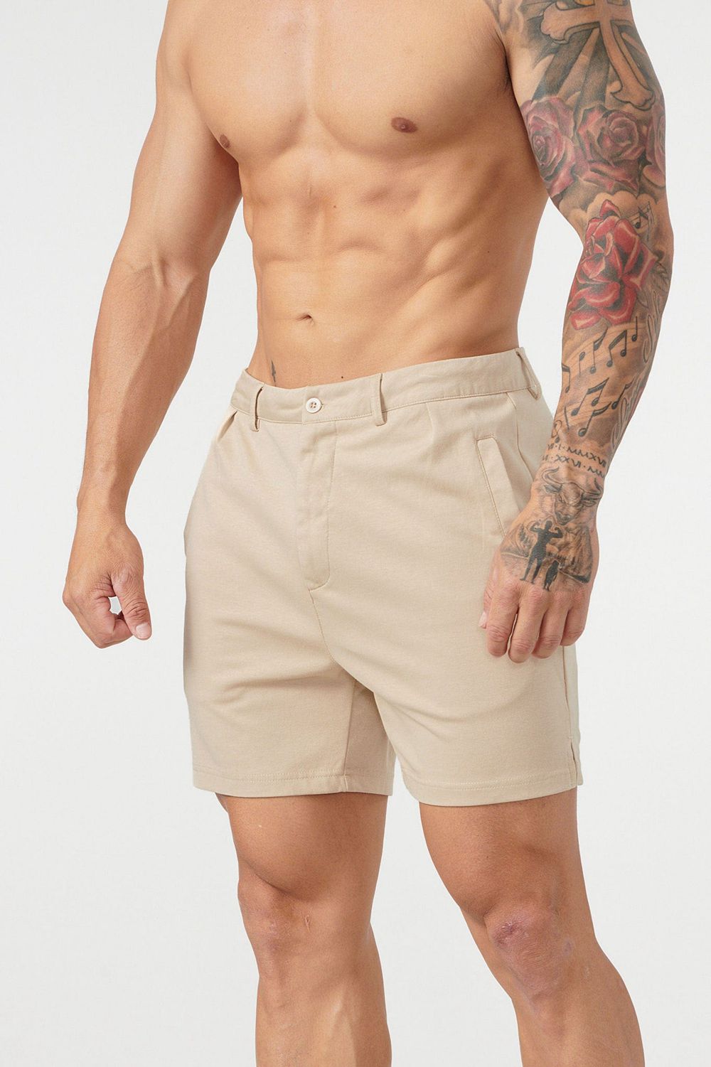 Beige Young LA 145 Casual Chino Shorts NZ | 6438971-AU