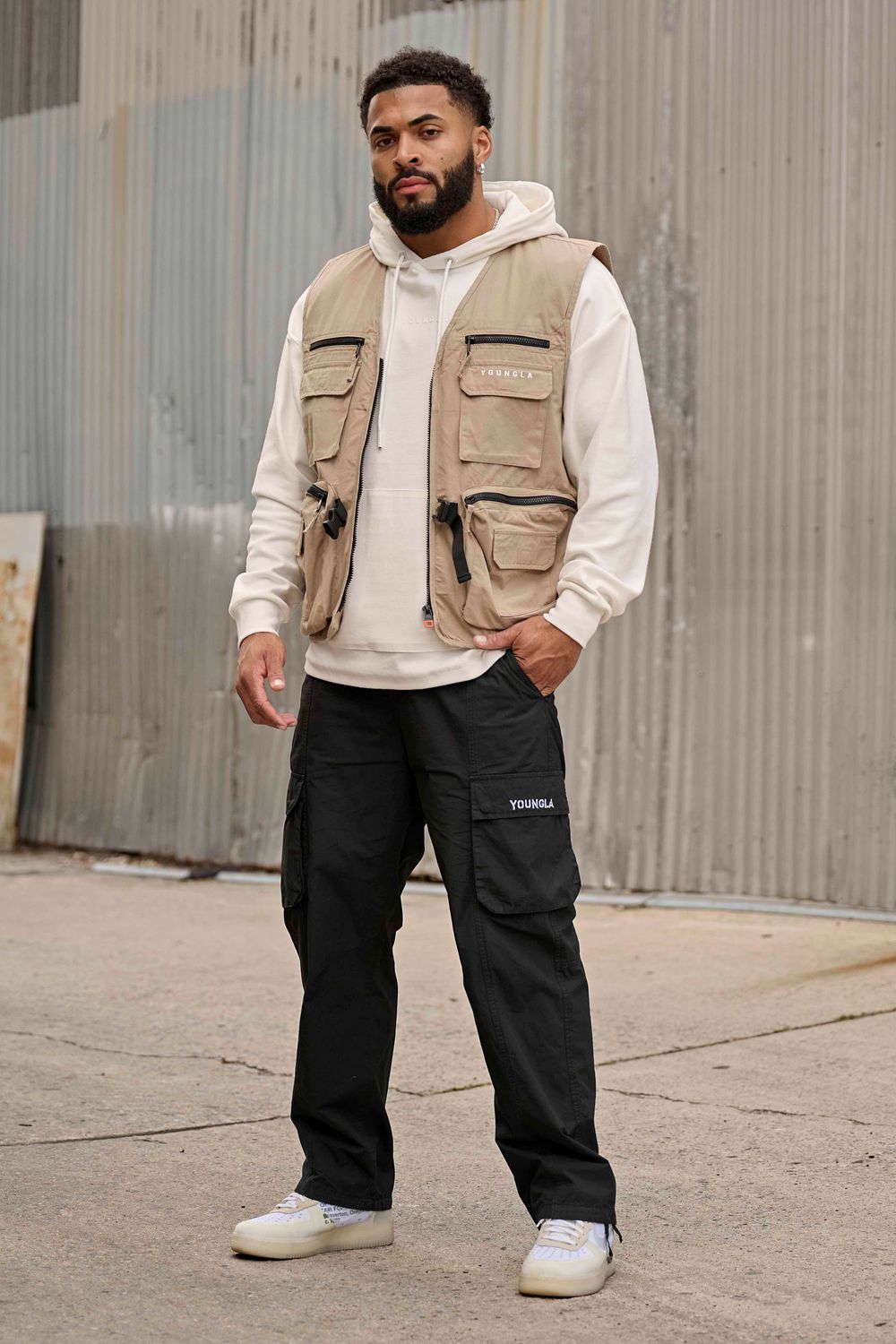 Beige Young LA 502 - Utility Cargo Vest NZ | 6579024-RJ