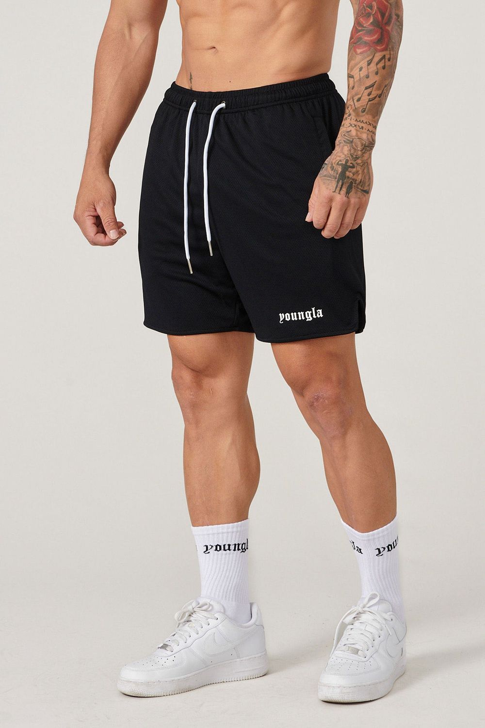 Black Young LA 134 Game-Time Shorts & Socks Set NZ | 5092867-FH