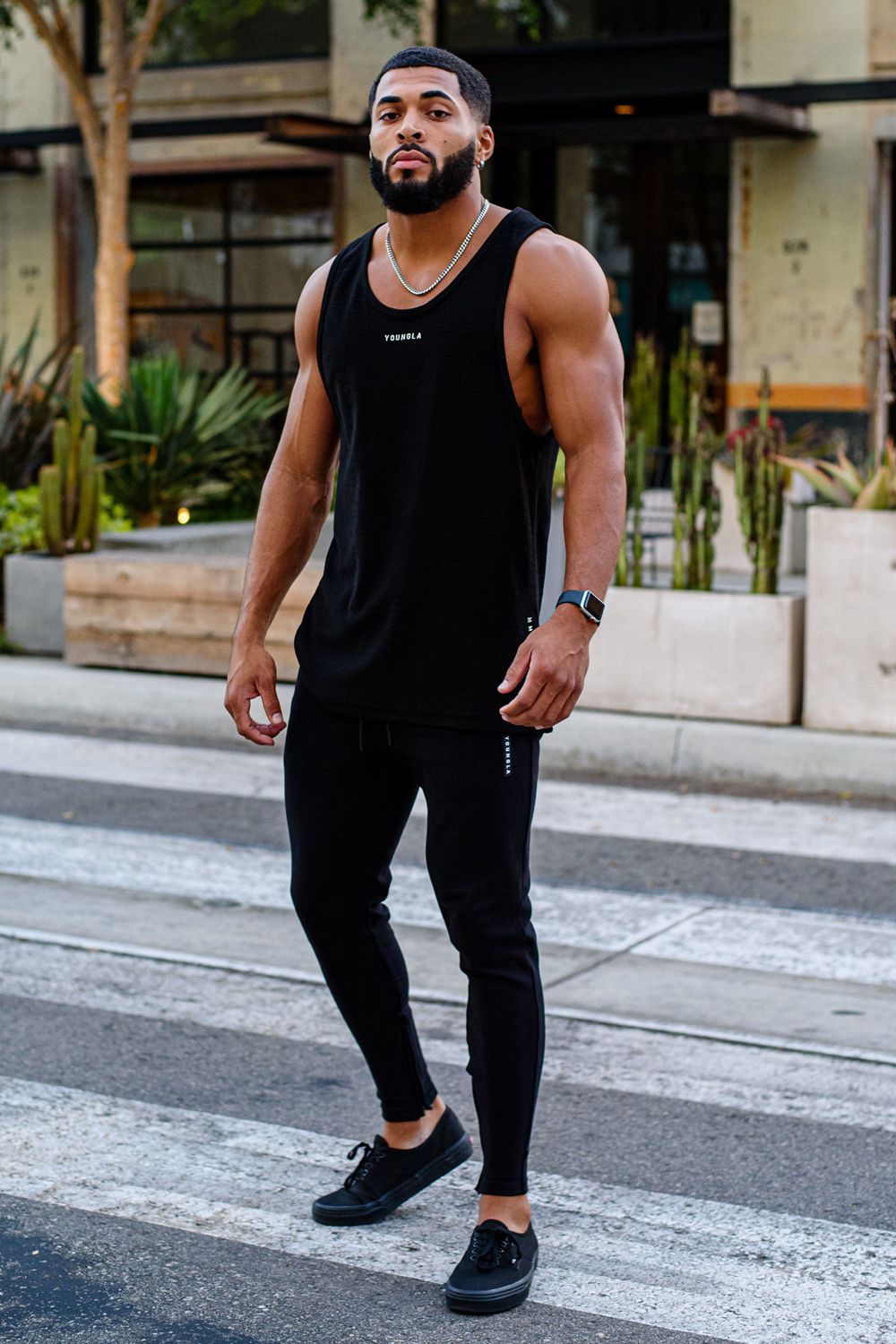 Black Young LA 325 Marine Slub Tanks NZ | 6918305-MF