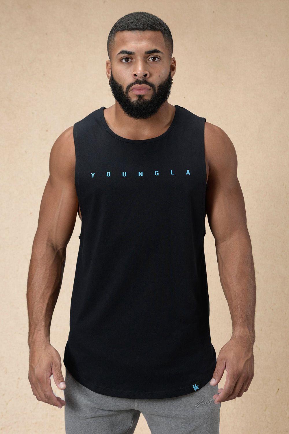 Black Young LA 332 Infinity Muscle Tanks NZ | 6491502-QK