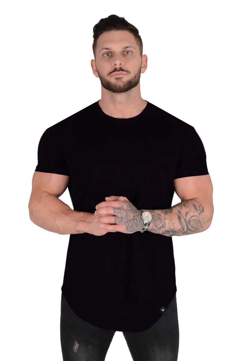 Black Young LA 402 Perfect Tee - Scallop Bottom NZ | 9402861-VQ