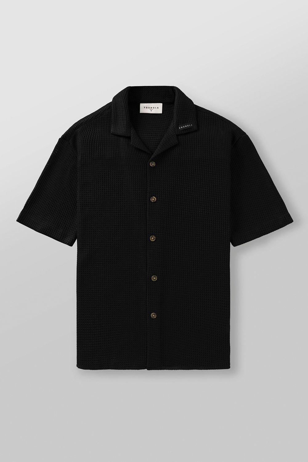 Black Young LA 4036 - Crochet Shirts NZ | 7296304-KB