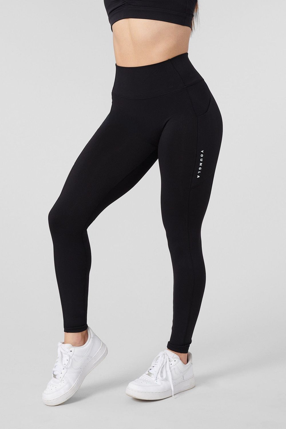 Black Young LA W214 Power Leggings NZ | 6183942-QN