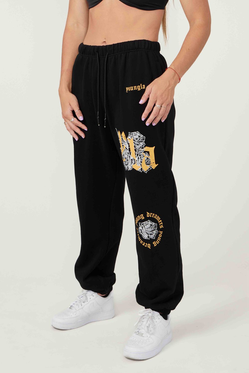 Black Young LA W224 Rose Joggers NZ | 5702983-SD