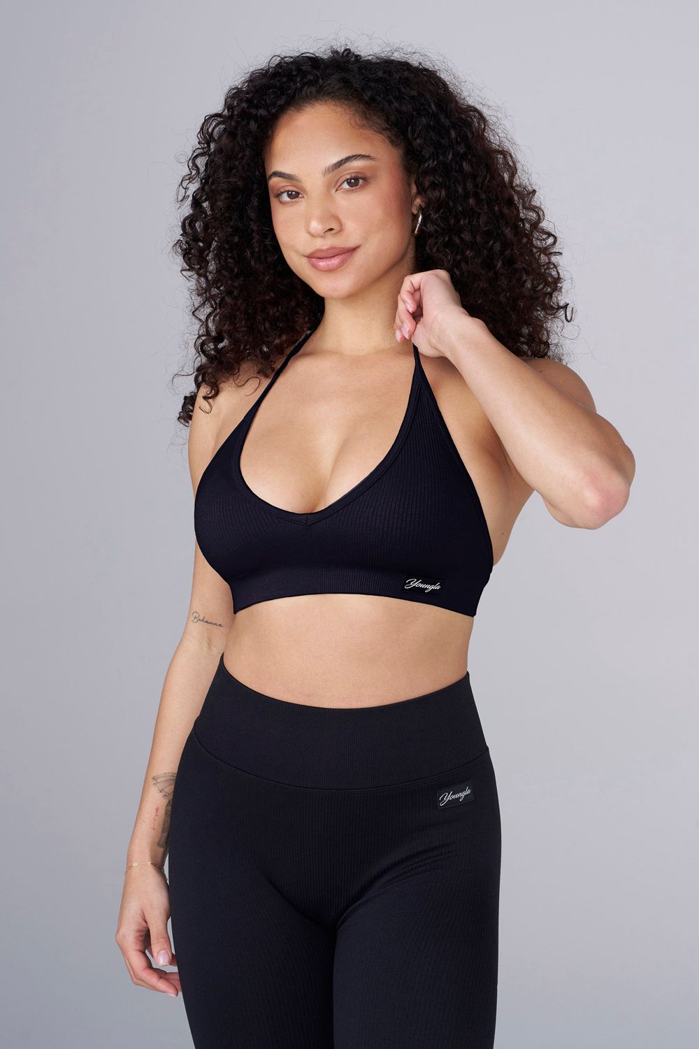 Black Young LA W343 Ribbed Seamless Bra NZ | 2348650-IQ