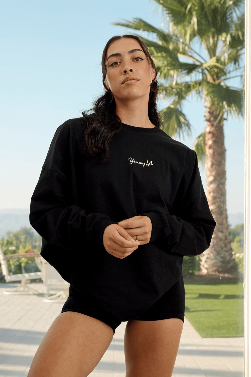 Black Young LA W416 Retro Long Sleeve Fall 23 NZ | 0826349-FK