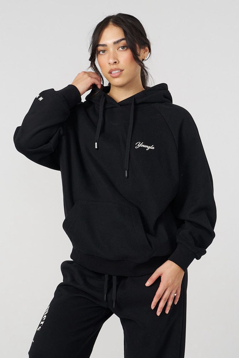 Black Young LA W516 Revolve Hoodie NZ | 6325719-YQ