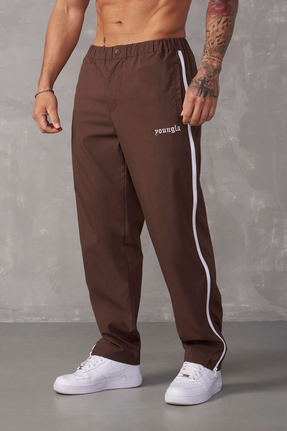 Brown Young LA 246 - Side Zipper Joggers NZ | 8325917-MO