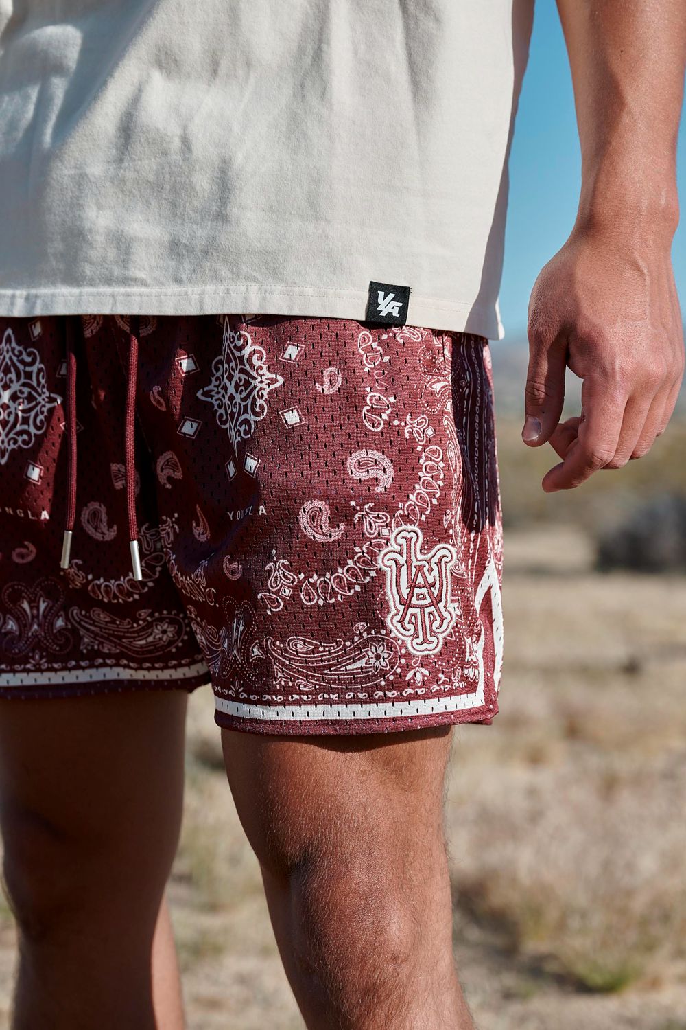 Burgundy Young LA 132 Infamous Bandana Shorts NZ | 8320195-BH