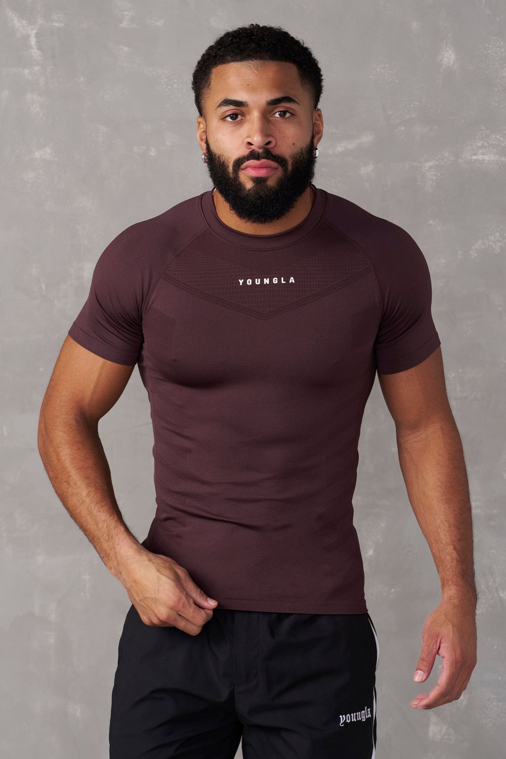 Burgundy Young LA 475 Supervillain Compression Tees NZ | 5294308-FQ