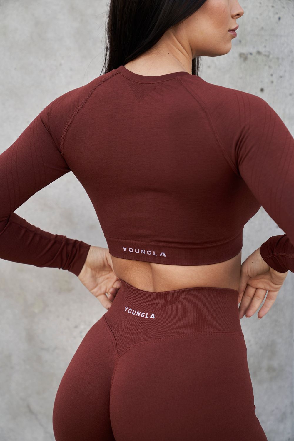 Burgundy Young LA W430 - Curve Seamless Long Sleeve NZ | 4503186-DX