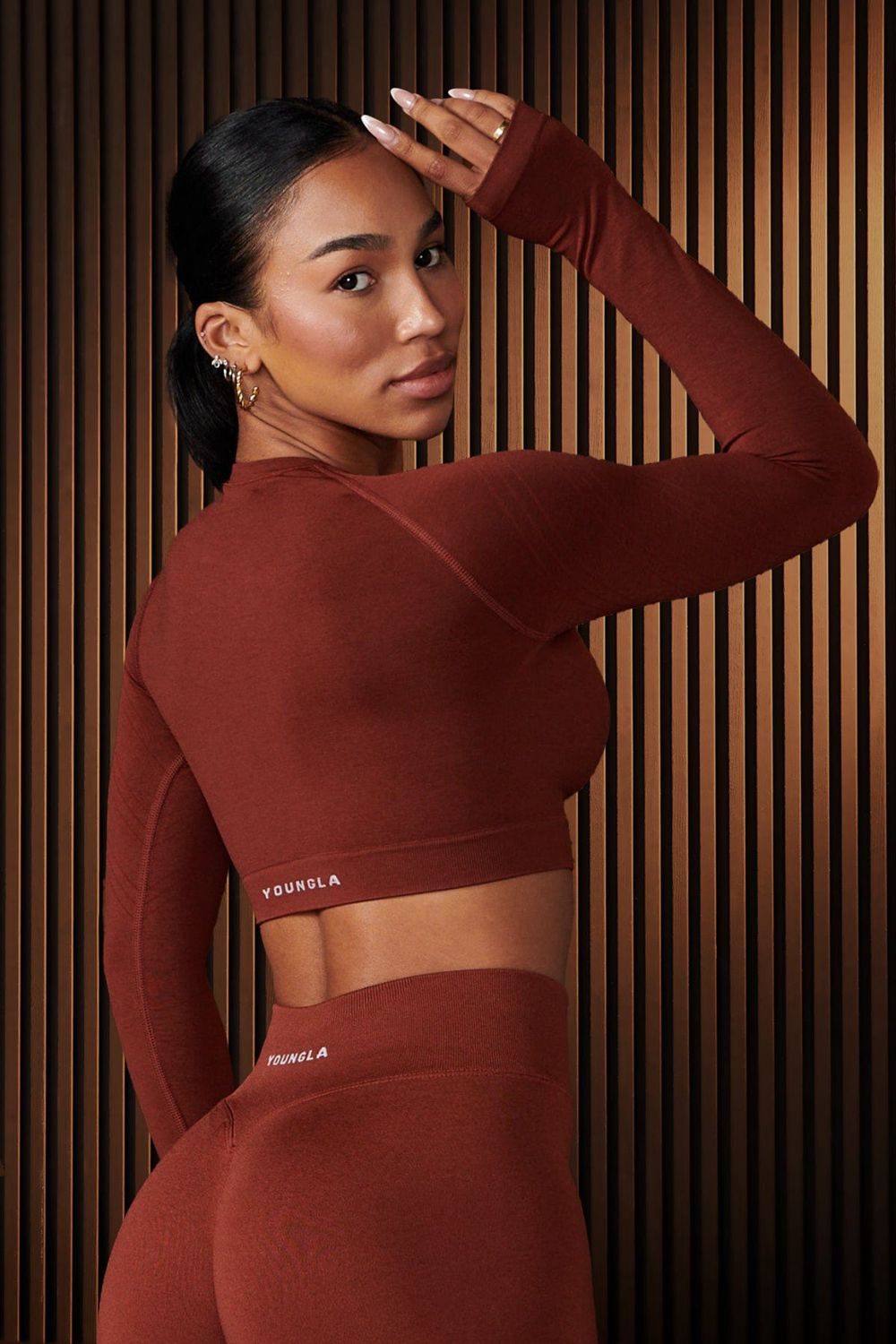 Burgundy Young LA W430 - Curve Seamless Long Sleeve NZ | 4503186-DX