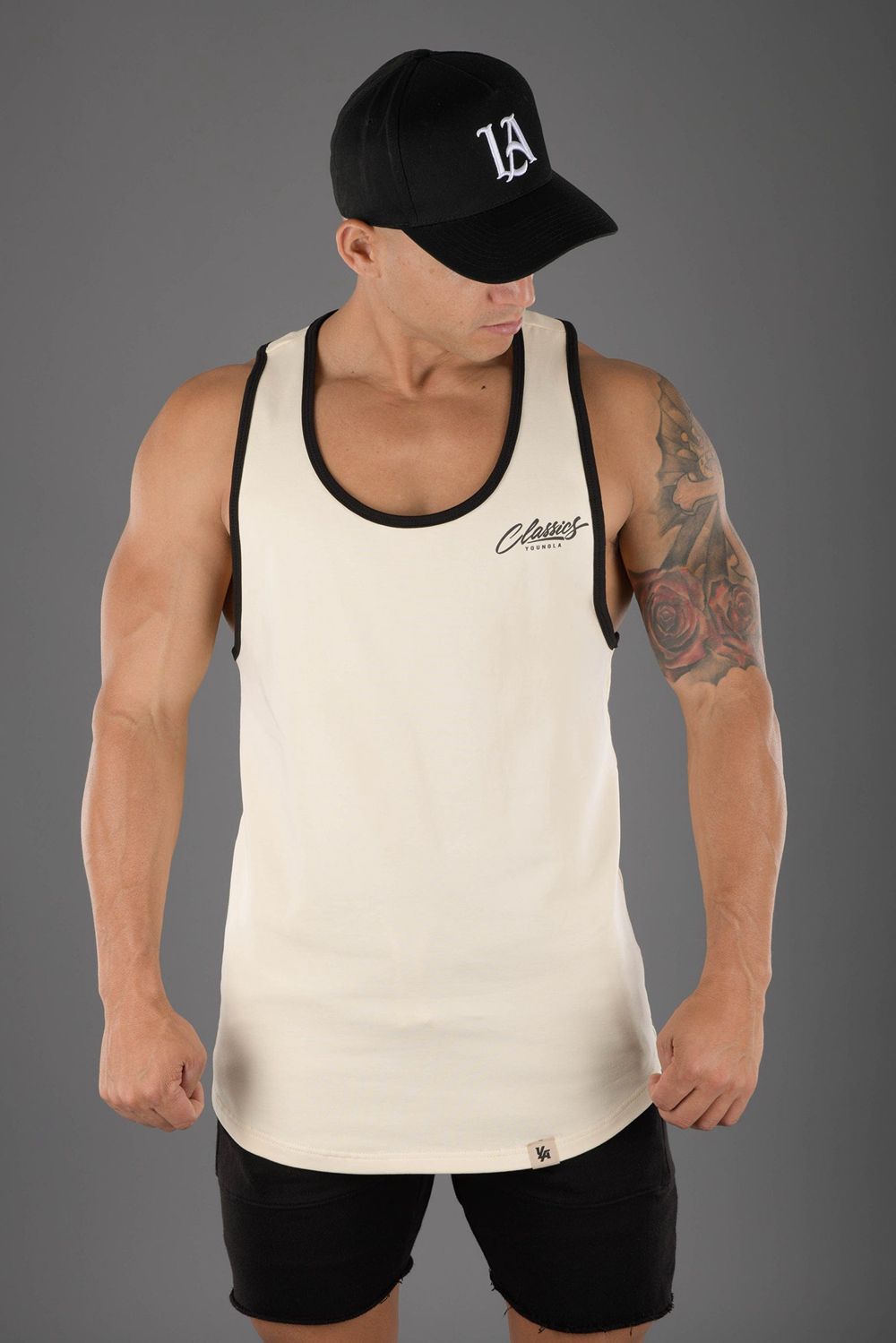 Cream Young LA 324 Classics Stringer Tank NZ | 1382746-SI