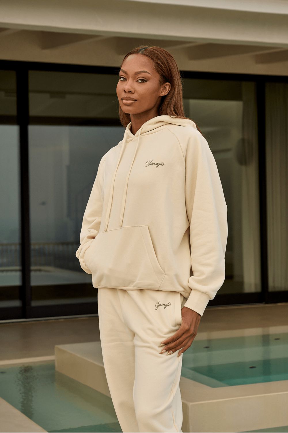 Cream Young LA W516 Revolve Hoodie NZ | 2438679-LV