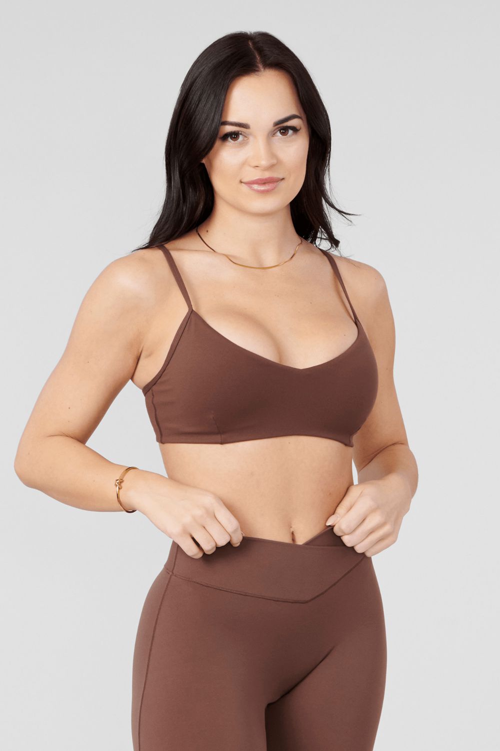 Dark Brown Young LA W324 Vital Sports Bra NZ | 1509348-MH