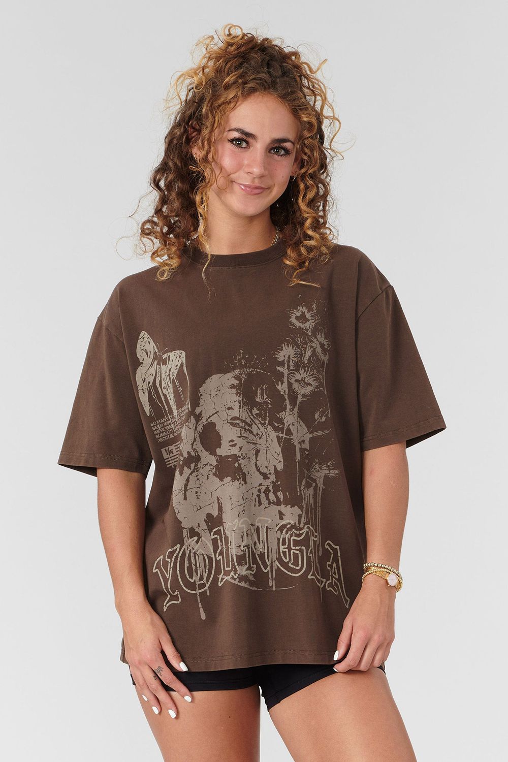 Dark Brown Young LA W427 Phantom Oversized Tees NZ | 4839127-HM