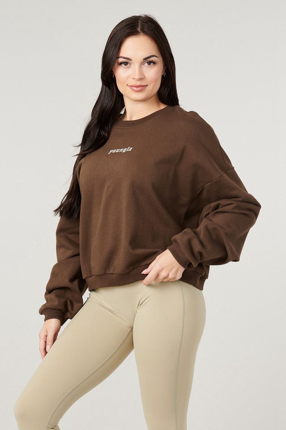 Dark Brown Young LA W513 - Willow Crewneck NZ | 9783210-QF