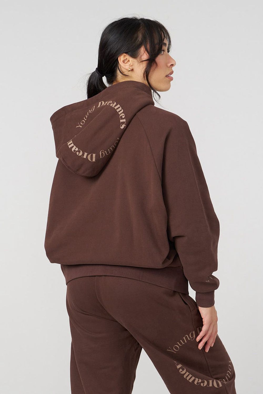 Dark Brown Young LA W516 Revolve Hoodie NZ | 1286475-FB