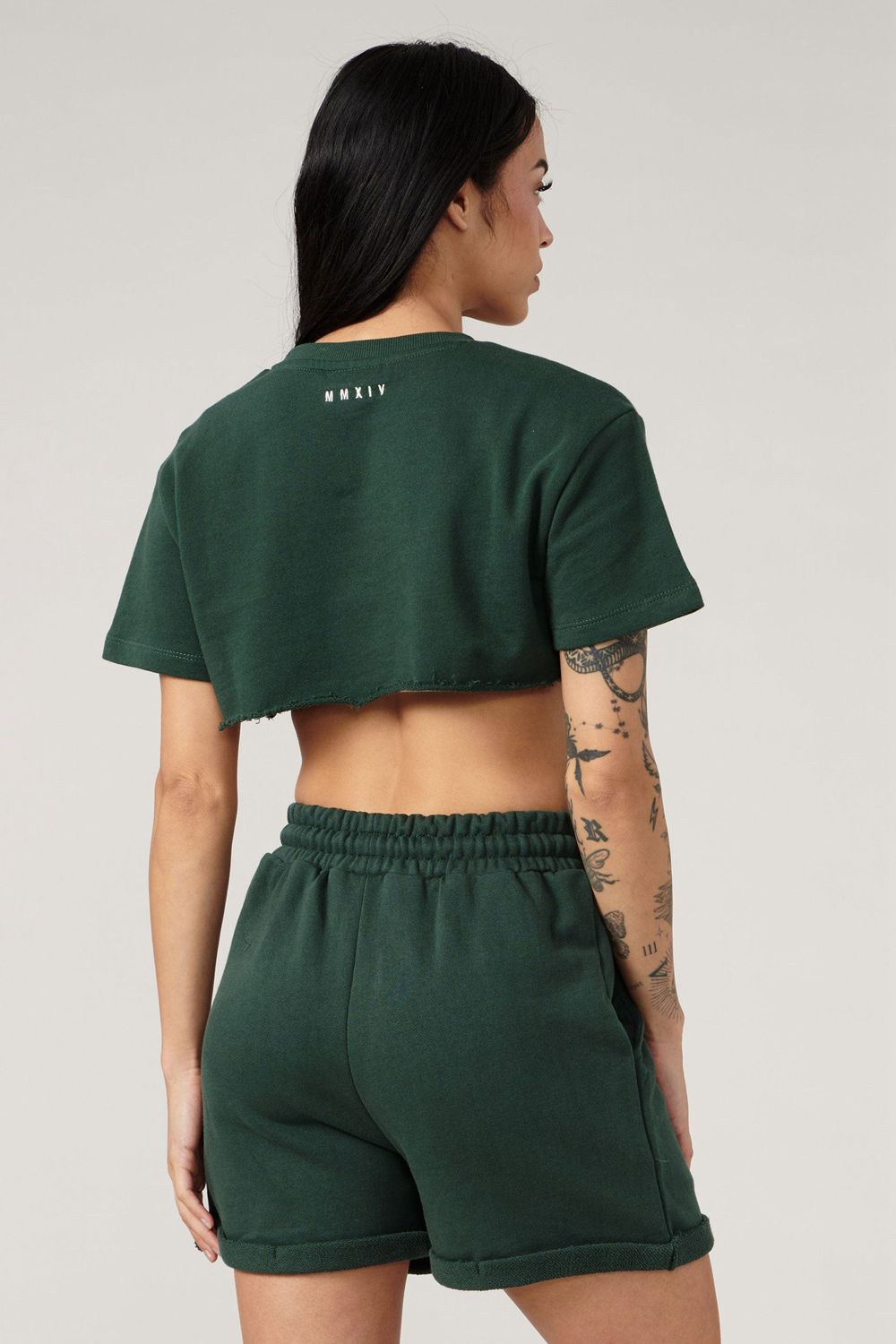 Green Young LA W407 Super Cropped Tee NZ | 1950324-DL