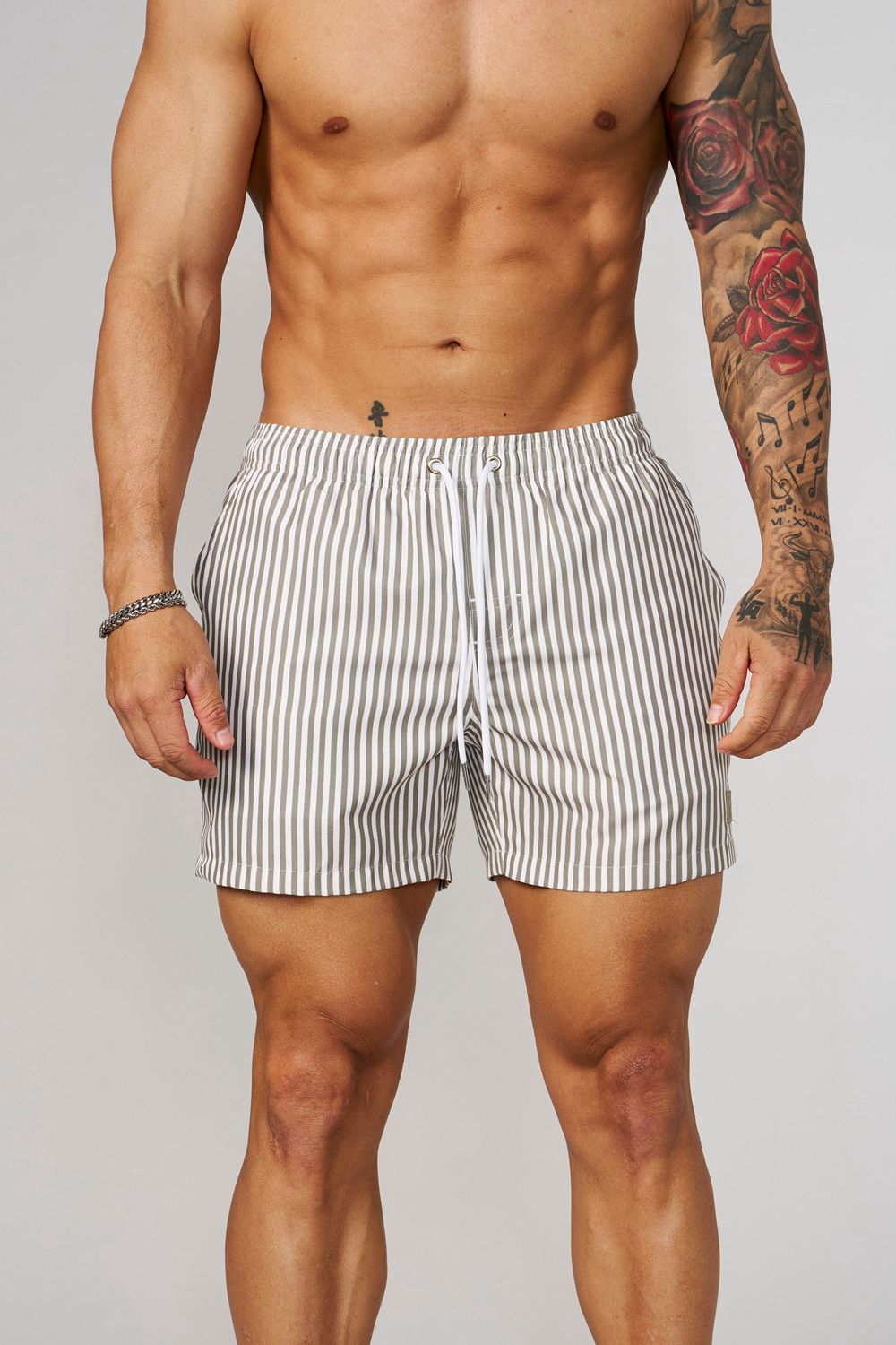 Grey Young LA 1056 - Striped Swim Shorts NZ | 0352194-RT