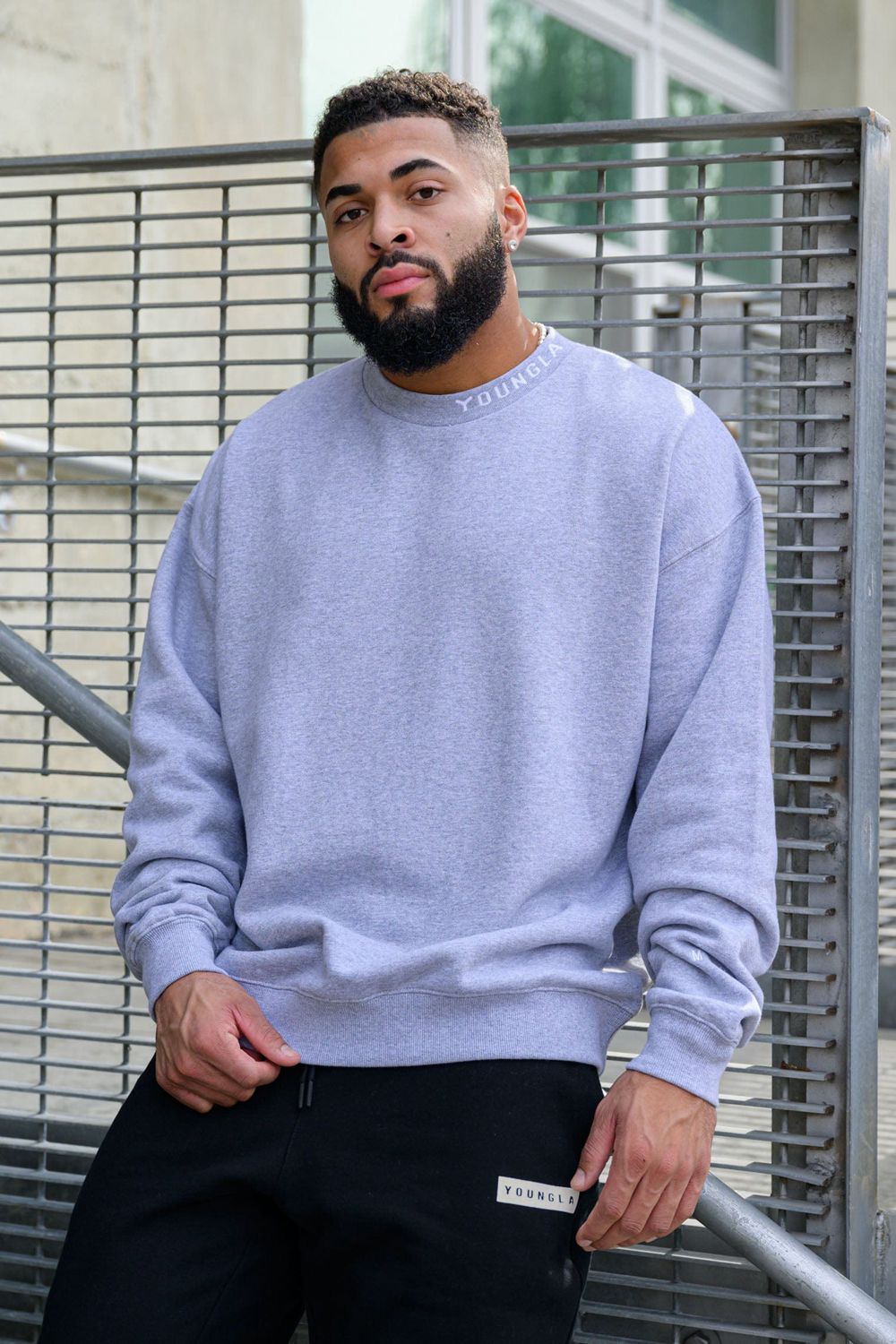 Grey Young LA 557 Trademark Crewnecks NZ | 5714093-UE